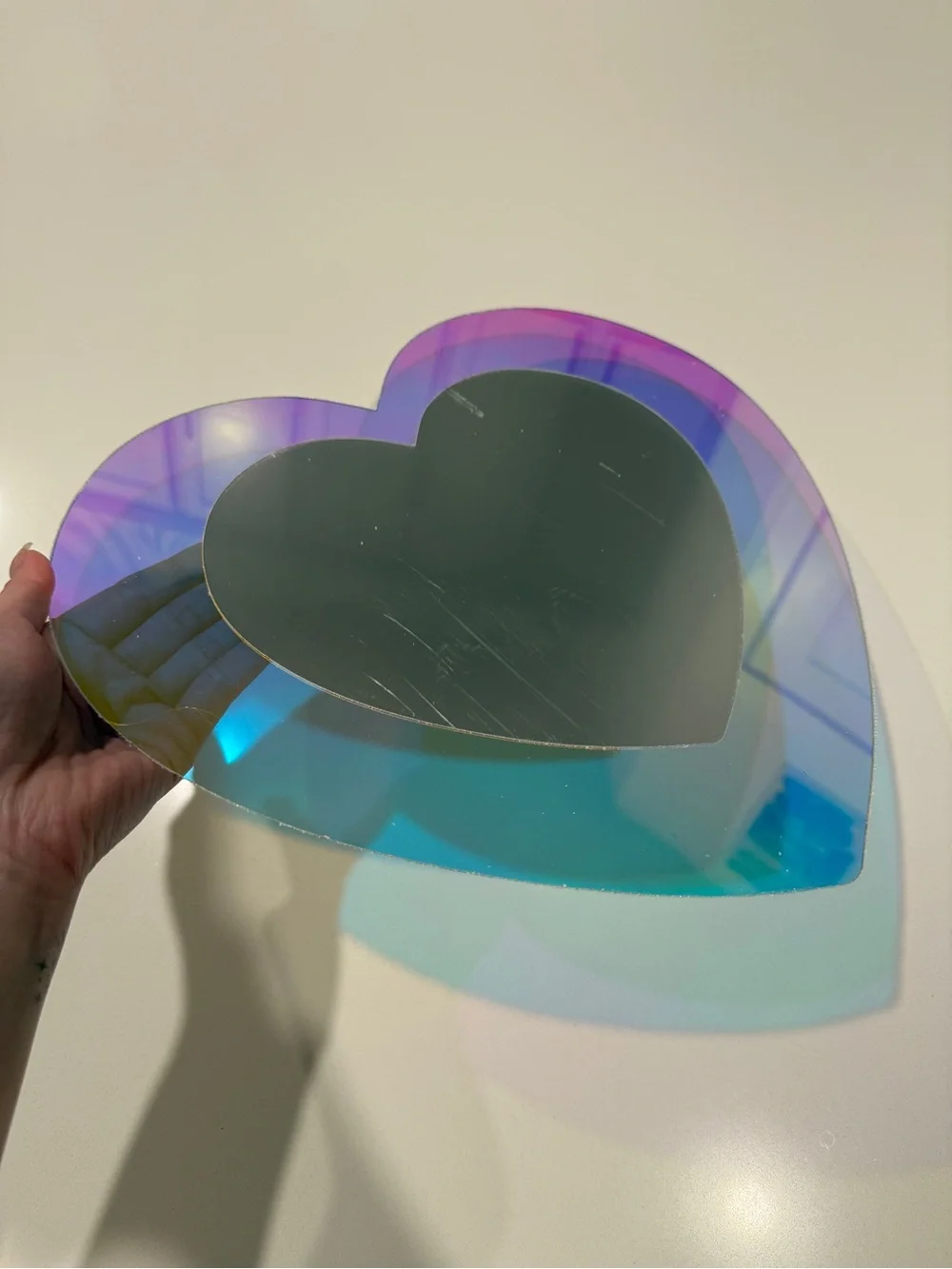Iridescent Heart Wall Mirror Decor